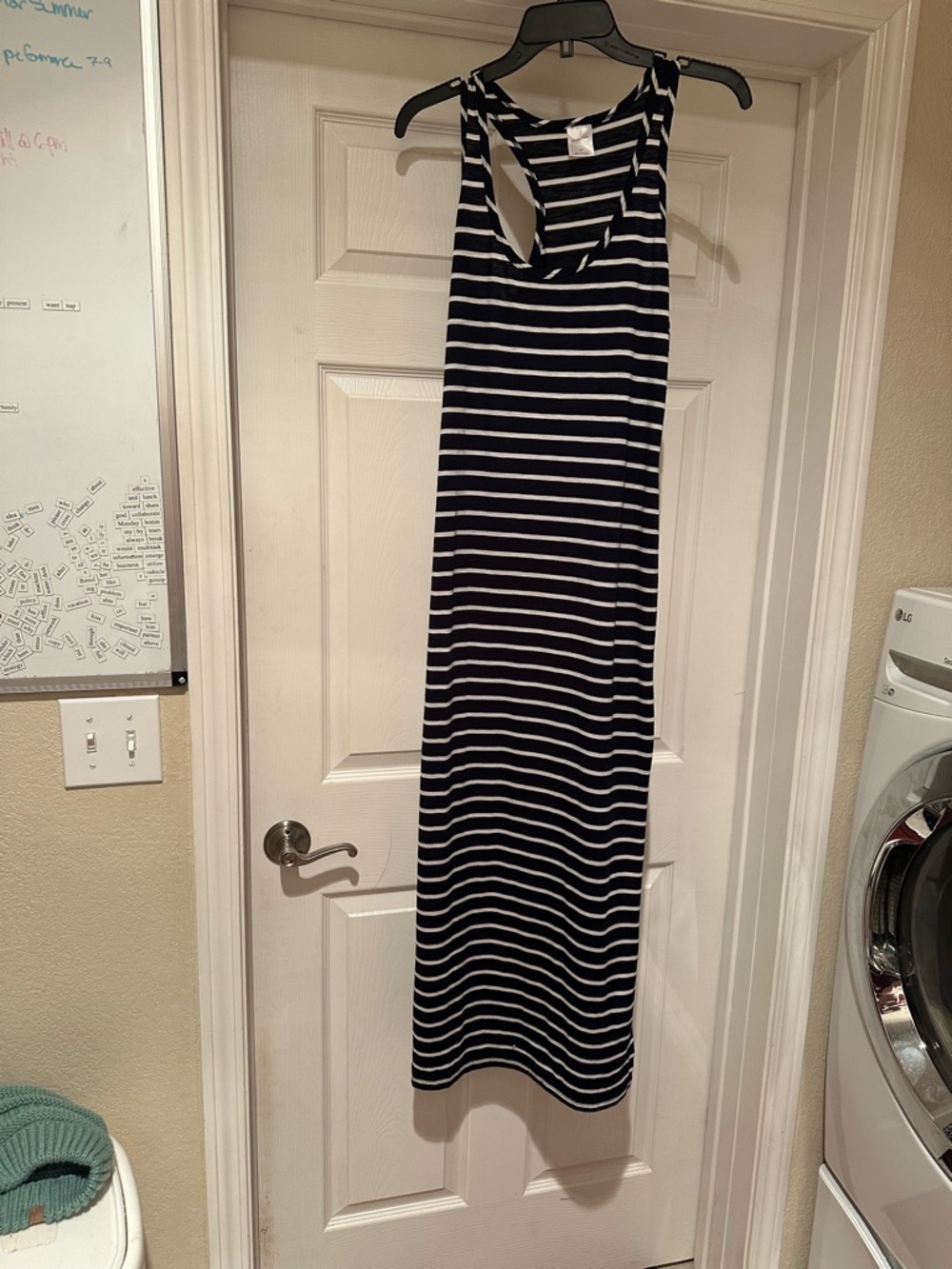 Merona Black and White Striped Maxi Dress
